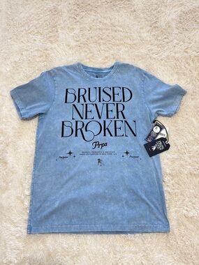 PRPS Blue 'BRUISED NEVER BROKEN' Graphic Tee
